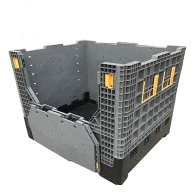 1210H1000A Plastic Folding Pallet Box with 1Ton-4Ton/layer Capacity and Foldable Design
