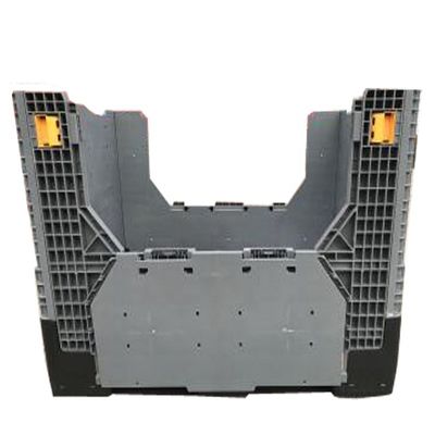 1210H1000A Plastic Folding Pallet Box with 1Ton-4Ton/layer Capacity and Foldable Design