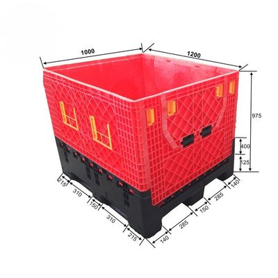 Heavy Duty Bulk Container for Car Parts Packaging 1200*1000*975mm Dynamic Load 1000KG