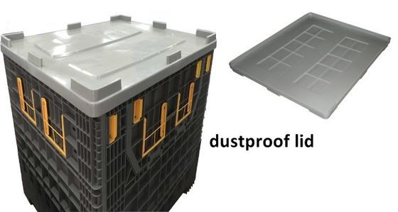 Non Wood Collapsible Pallet Box for Euro Sales and Warehouse Storage in Black Gray Blue