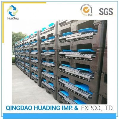 HDPE Heavy Duty Solid Big Bulk Stackable Closed Industry Plastic Pallet Box for Racking
