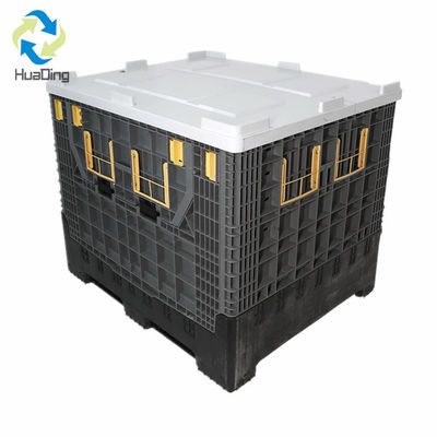 Grey and Black Foldable Large Container for Heavy Duty Industry Storage Solutions