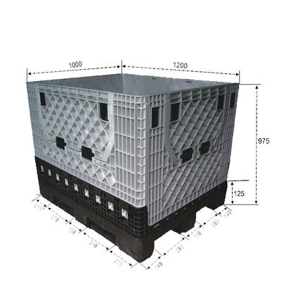 Dynamic Load 1.2T Collapsible Bulk Container with Lid Labeling Options Depending on Volume