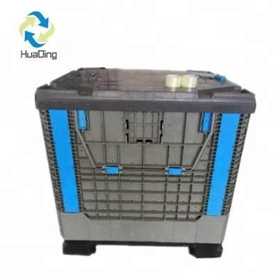 Large Transport Industry Collapsible Plastic Pallet Box 1T Dynamic Load for Racking