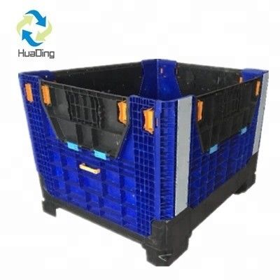 Large Transport Industry Collapsible Plastic Pallet Box 1T Dynamic Load for Racking
