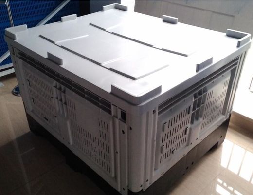 Generally Gray Heavy Duty Collapsible Plastic Pallet Box Bin Container with Stamping