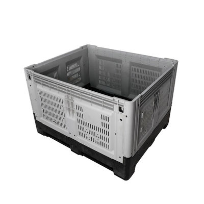 Grey and Black Grid Ventilation Plastic Pallet Box 1T Dynamic Load for Vegetable Handling