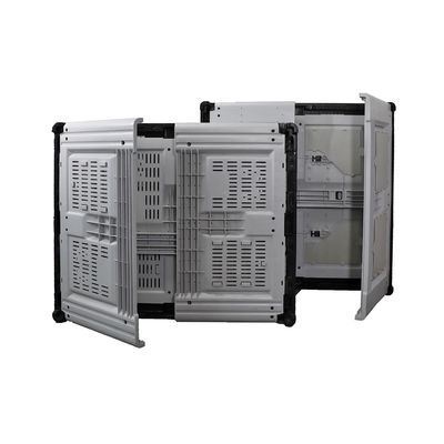 Grey and Black Grid Ventilation Plastic Pallet Box 1T Dynamic Load for Vegetable Handling