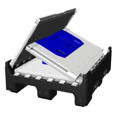 HUADING 1200*1000 HDPE Plastic Collapsible Pallet Box Bins for Car Battery Packaging