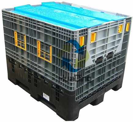 HDFPC1210H1000B Large Foldable Collapsible Plastic Crate with Side Open Static load 4T