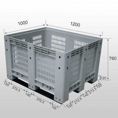 Storage Solution HUADING Stackable Turnover Plastic Pallet Box for Industry Needs