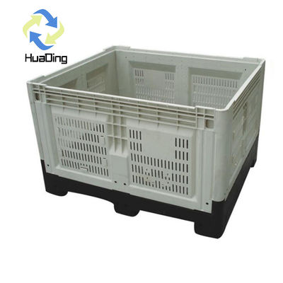 Collapsible HDPE Folding Fruit Warehouse Stackable Plastic Pallet Box 1200*1000*810mm