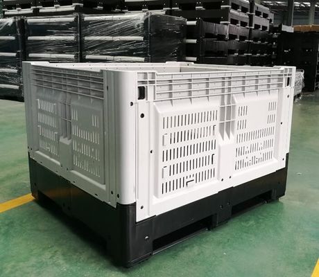 Collapsible HDPE Folding Fruit Warehouse Stackable Plastic Pallet Box 1200*1000*810mm