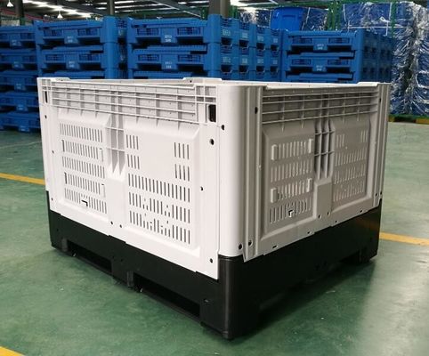 Collapsible HDPE Folding Fruit Warehouse Stackable Plastic Pallet Box 1200*1000*810mm