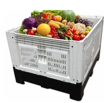 Collapsible HDPE Folding Fruit Warehouse Stackable Plastic Pallet Box 1200*1000*810mm