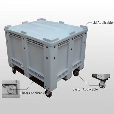 1T Dynamic Load Plastic Pallet Box with 820L High Capacity and 1200*1000*760mm Size
