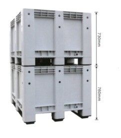 1200*1000 HDPE Plastic Pallet Box for Heavy Duty Warehouse Shipping Container in Gray