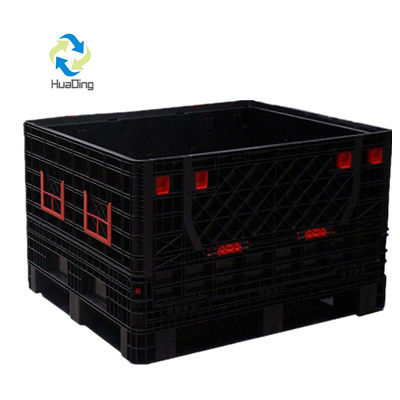 HUADING Collapsible Industrial Plastic Pallet Box with Racking and HDPE Material