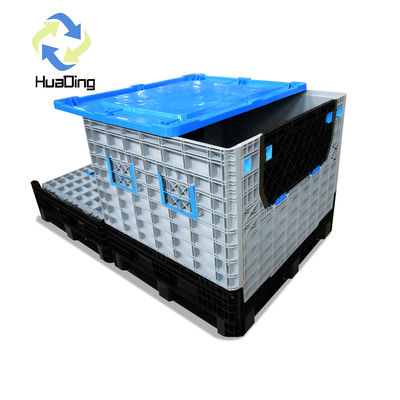 Foldable HDPE Pallet Box for Large Storage 1200x1000x350mm Container Specification