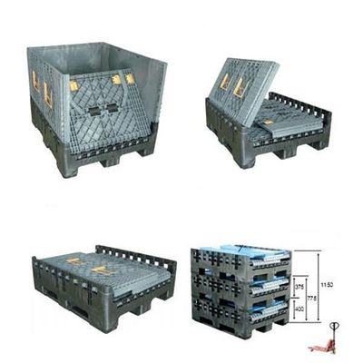 1T Dynamic Load Foldable Plastic Pallet Box Container Single Faced Style and Durable