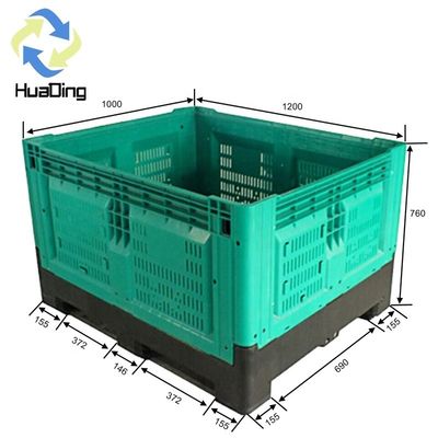 Light Duty 4 T Load 1210H760B Plastic Foldable Transport Storage Pallet Box Container