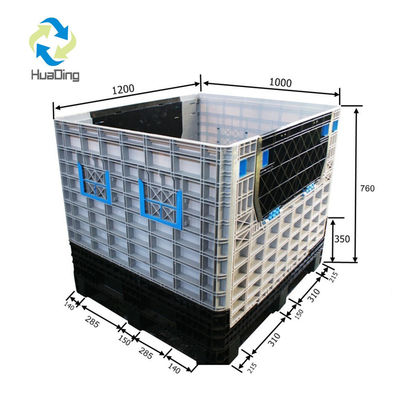 Blue HUADING Plastic Pallet Bin Rack Box for Cargo Storage Equipment Crate Static Load 4T