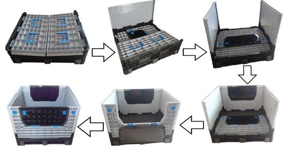 HUADING Large Plastic Pallet Container with Collapsible Design and 4000KG Static Load