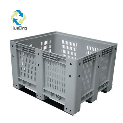 Custom Order HUADING 1000Kgs 5 Wheels Transport Agriculture Storage Plastic Wheel Pallet Box Cage