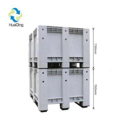 Custom Order HUADING 1000Kgs 5 Wheels Transport Agriculture Storage Plastic Wheel Pallet Box Cage