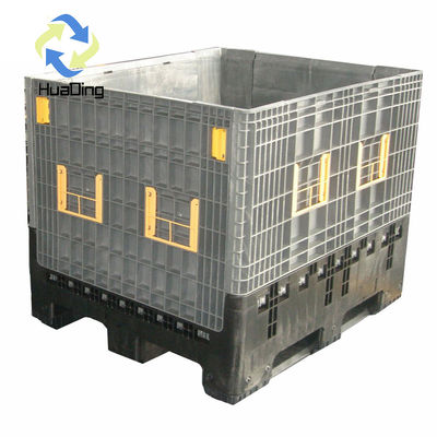 Dynamic Load 1.2T HUADING Plastic Logistic Collapsible Bin Plastic Pallet Boxes Container