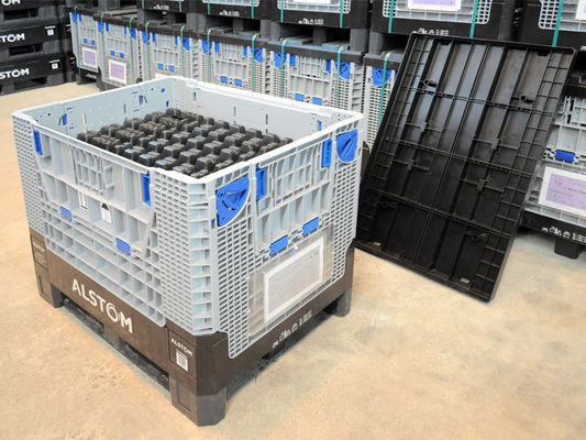 Dynamic Load 1.2T HUADING Plastic Logistic Collapsible Bin Plastic Pallet Boxes Container