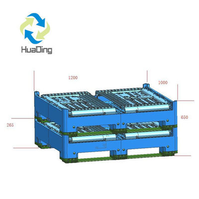 HUADING Plastic Pallet Box Collapsible Container L1200*W1000*H760 mm for Industrial