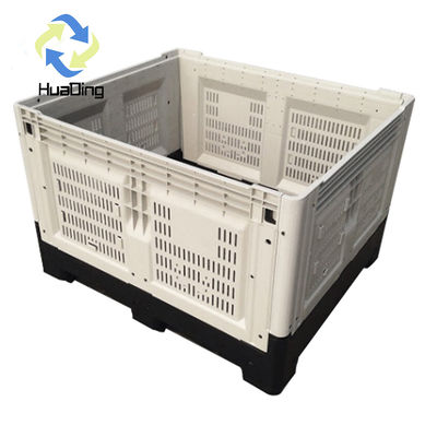 HUADING Plastic Pallet Box Collapsible Container Black Gray Yellow Static Load 4T