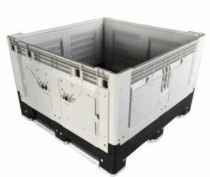 HUADING Plastic Pallet Box Collapsible Container Black Gray Yellow Static Load 4T