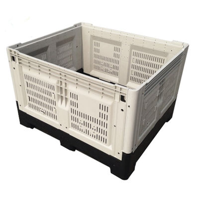 HUADING Plastic Pallet Box Collapsible Container Black Gray Yellow Static Load 4T