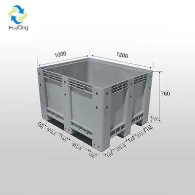 4000KG Static Load Heavy Duty Storage Plastic Pallet Box with Embossing Performance