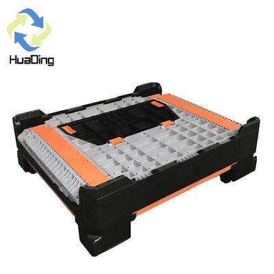 1T Dynamic Load PP Euro Size Foldable Plastic Box Pallet for Forklift in Colorful Box