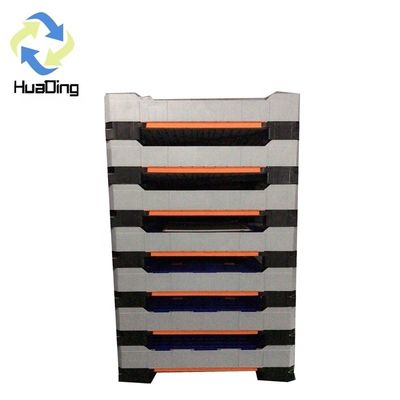 1T Dynamic Load PP Euro Size Foldable Plastic Box Pallet for Forklift in Colorful Box