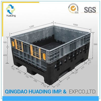 HUADING Big Bulk Collapsible Plastic Containers 1200*1000*590mm External Specification
