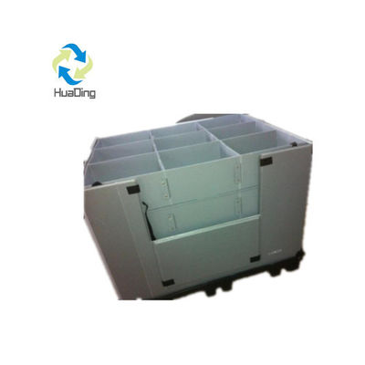 Auto Packaging Plastic Hopper Transport Storage Pallet Box with Hinged Lids in Blue