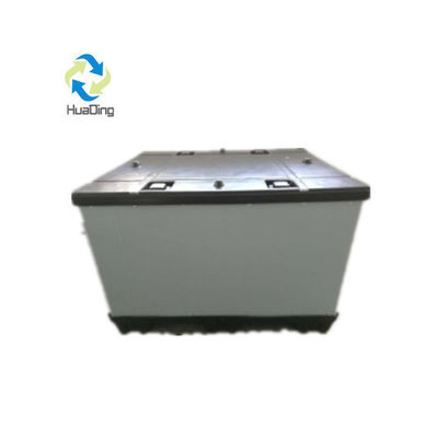 Auto Packaging Plastic Hopper Transport Storage Pallet Box with Hinged Lids in Blue