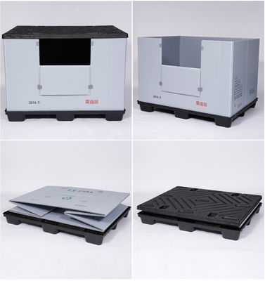 Collapsible Pallet Box for Car Parts Packaging Grey or Blue Colour Options Recyclable