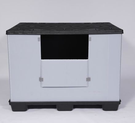 Collapsible Pallet Box for Car Parts Packaging Grey or Blue Colour Options Recyclable
