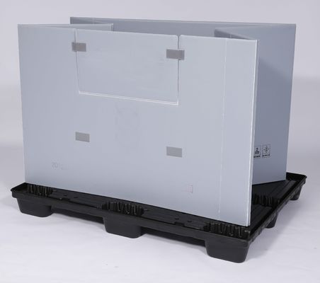 Collapsible Pallet Box for Car Parts Packaging Grey or Blue Colour Options Recyclable