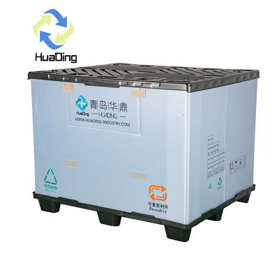 1200*800*1000mm HUADING Plastic Sleeve Box Coaming Foldable Storage Pallet Box for Racking