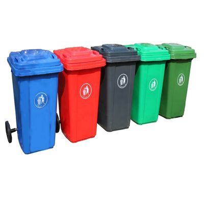 Outdoor Hospital Recycling Trash Can with Wheels in Blue Color 240L Capacity