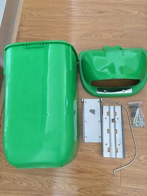 Outdoor Standing Induction Type Eco-friendly 50L Green Small Double Bins Plastic Waste Bin