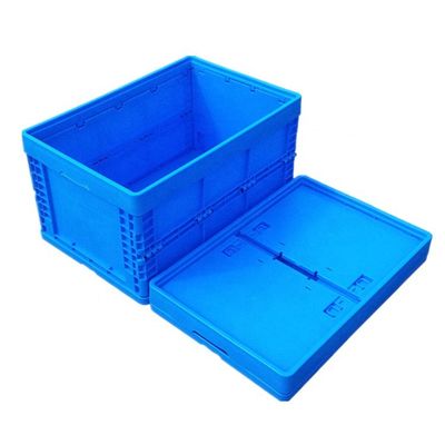 Transparent Foldable Plastic Crates 600*400*360mm Solid Box Style for Stackable Storage