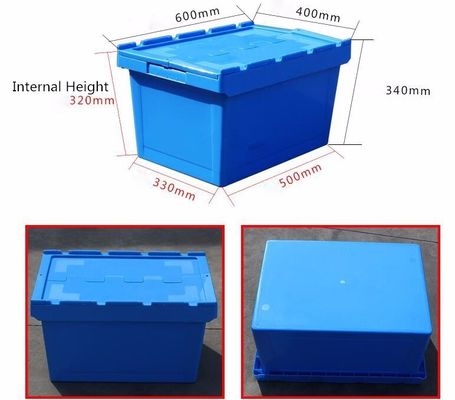 Auto Parts Storage Made Simple Plastic Nested and Stacked Hinged Container with Lid