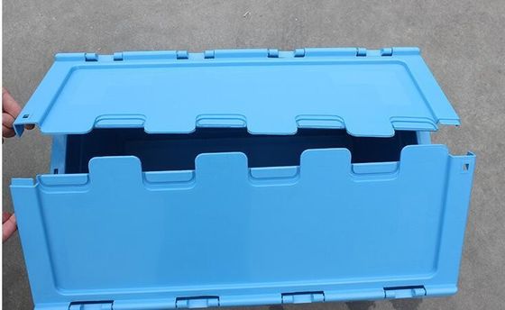 Foldable and Stackable Plastic Boxes Cleanable Rectangle Shape for Auto Parts Storage